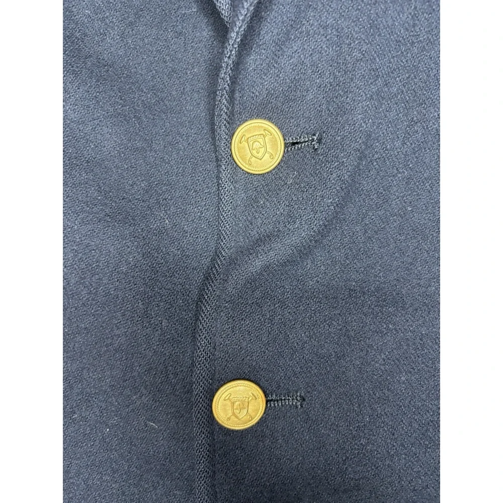 Vintage Polo‎ University Club Blazer 42 Blazer Navy Blue Wool Gold Button USA